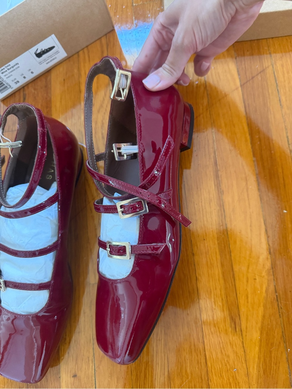 Alohas Luke Onix Wine Burgundy Leather Ballet Flats - Picture 4 of 7